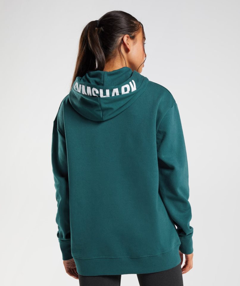 Women's Gymshark Fraction Hoodie Dark Green | CA D065AN